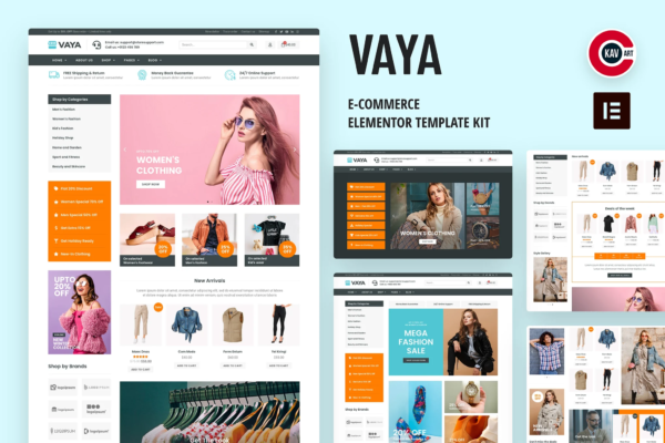 Vaya WooCommerce WordPress teması – Elementor Template Kit